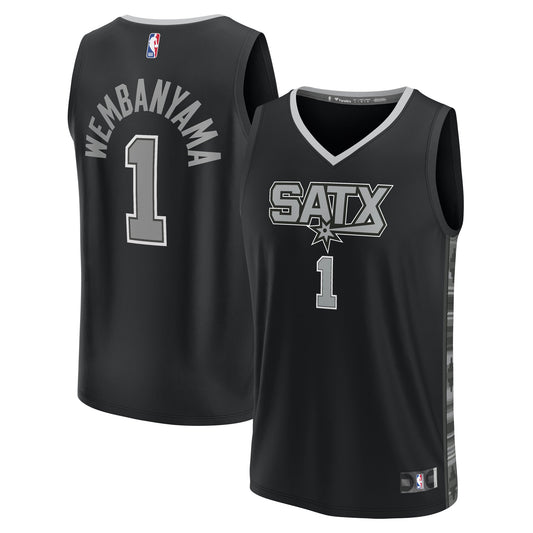 Men's San Antonio Spurs Victor Wembanyama Fanatics Black Fast Break Replica Player Jersey - Statement Edition
