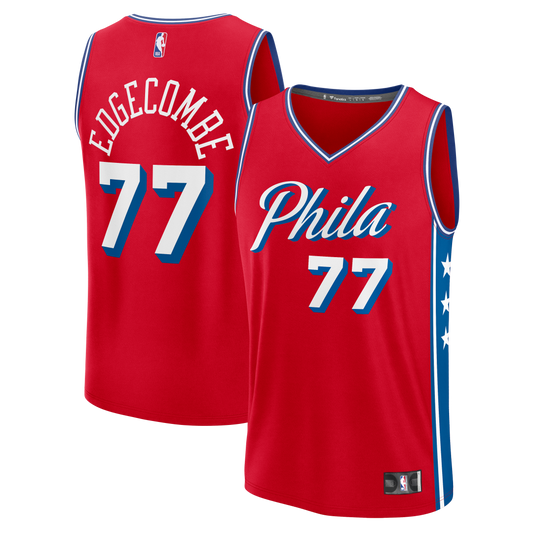 Men's Philadelphia 76ers VJ Edgecombe Fanatics Red Fast Break Replica Player Jersey - Statement Edition