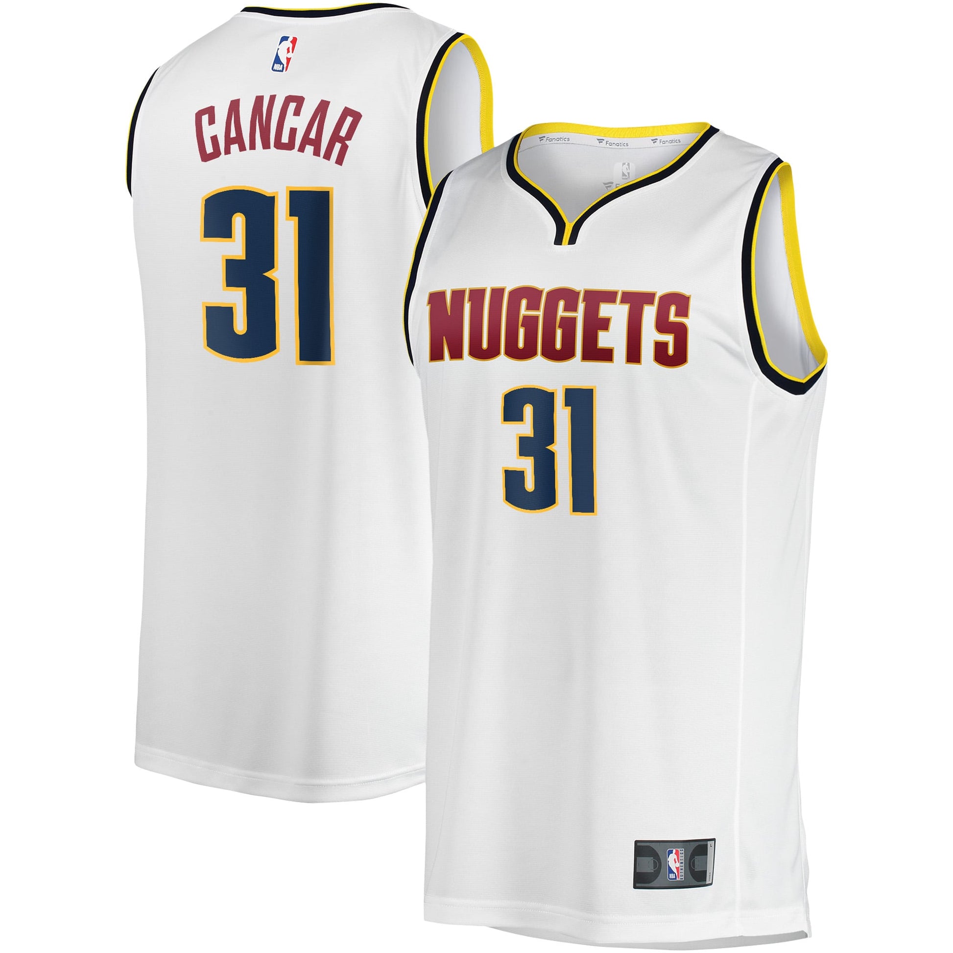 Men's Denver Nuggets Vlatko Cancar Fanatics White Fast Break Player Jersey - Association Edition