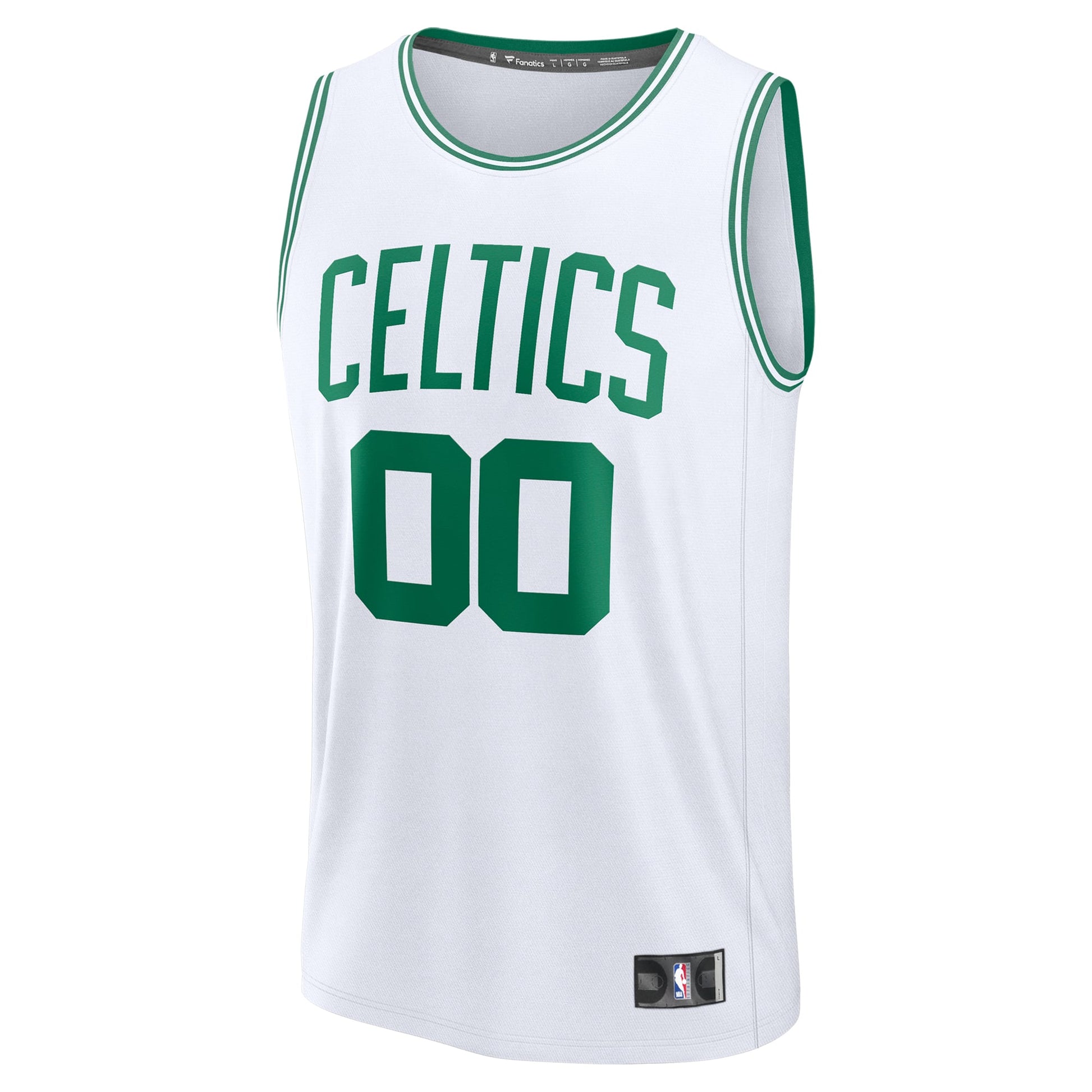 Men's Boston Celtics Fanatics White Fast Break Custom Jersey - Association Edition