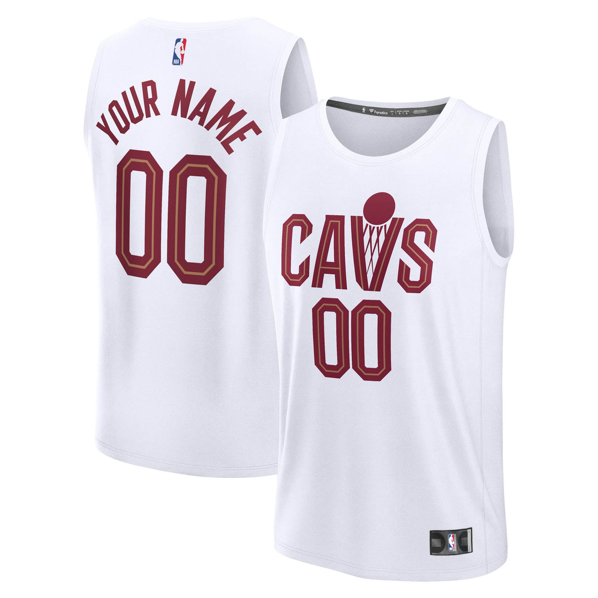 Men's Cleveland Cavaliers  Fanatics White Fast Break Custom Jersey - Icon Edition