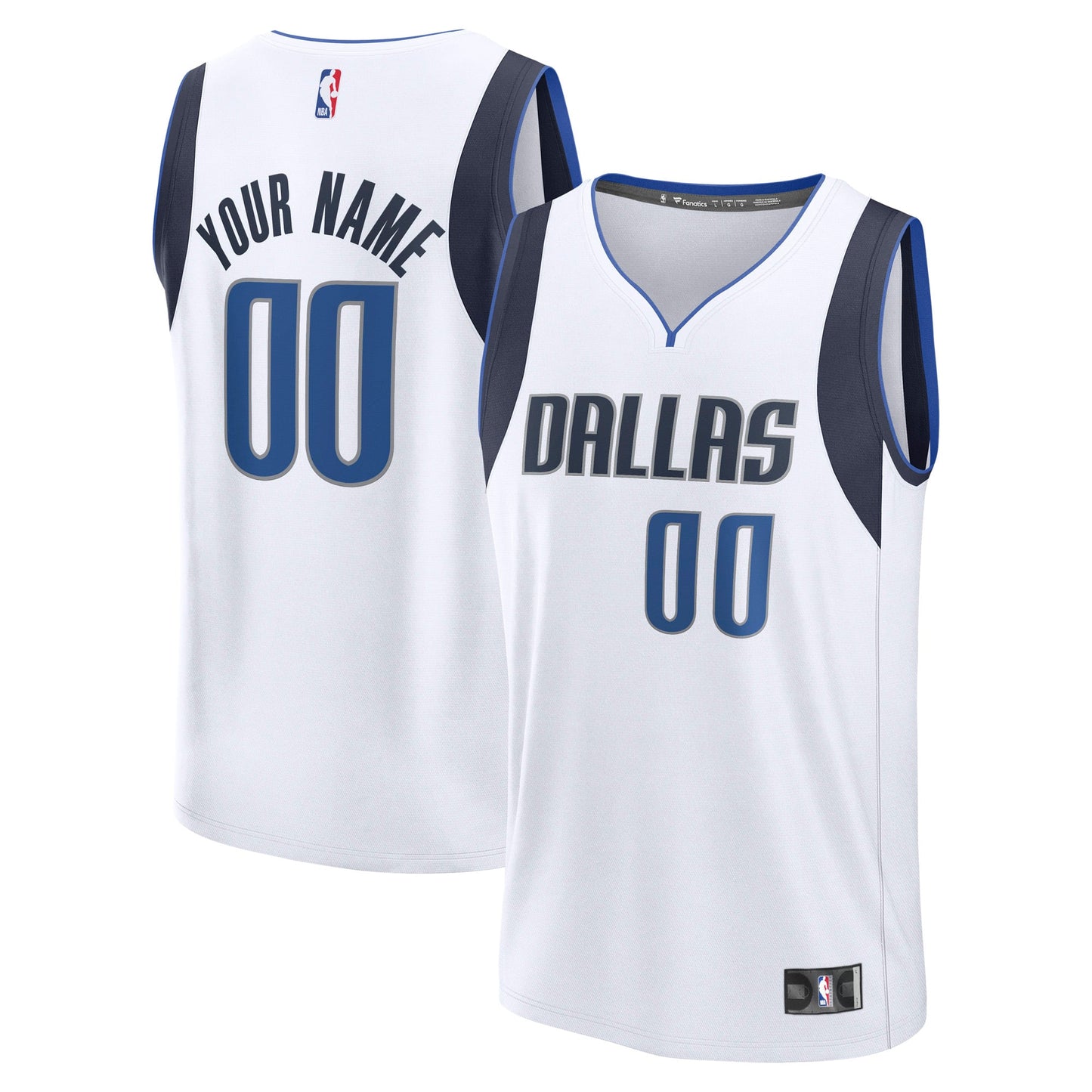 Men's Dallas Mavericks  Fanatics White Fast Break Custom Jersey - Association Edition