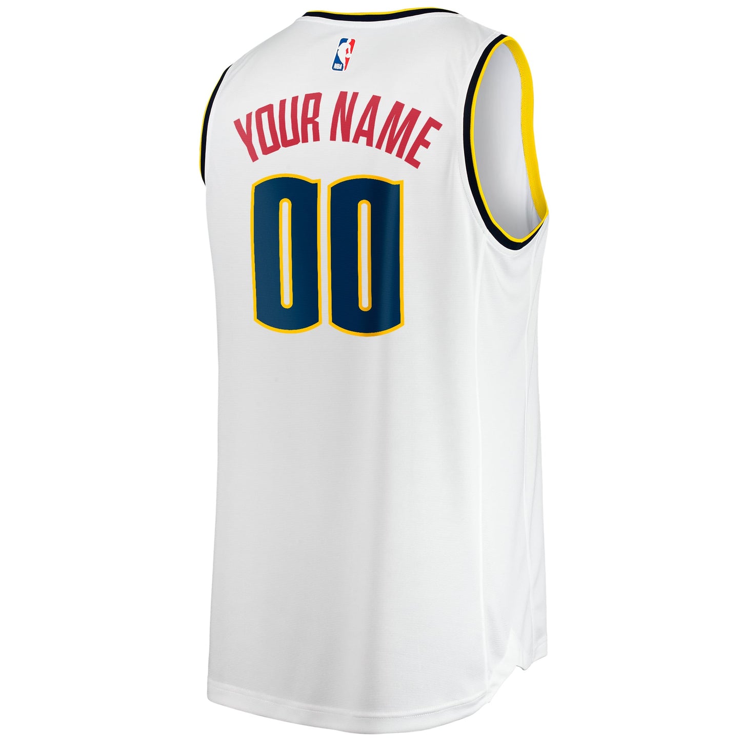 Men's Denver Nuggets Fanatics White Fast Break Custom Replica Jersey - Association Edition