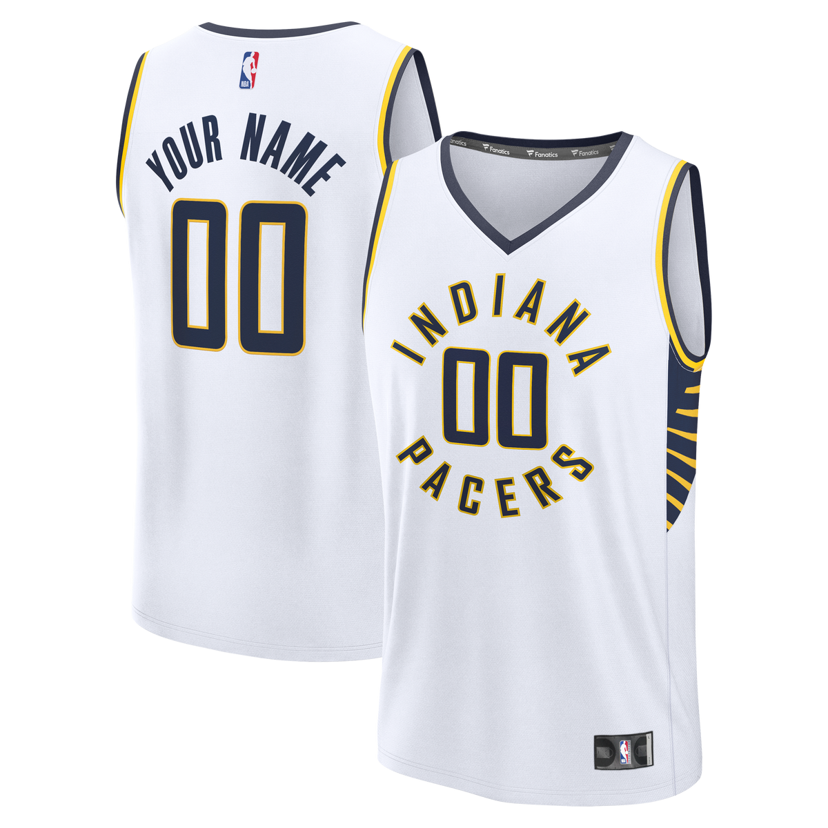 Men's Indiana Pacers  Fanatics White Fast Break Custom Jersey - Icon Edition