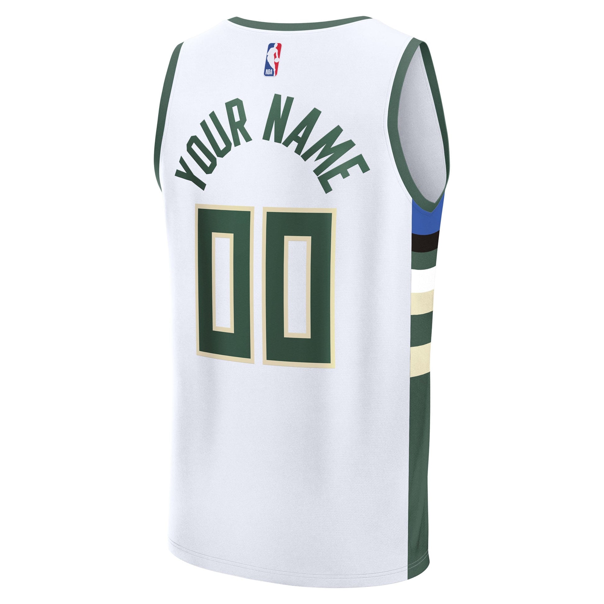 Men's Milwaukee Bucks Fanatics White Fast Break Custom Jersey - Association Edition