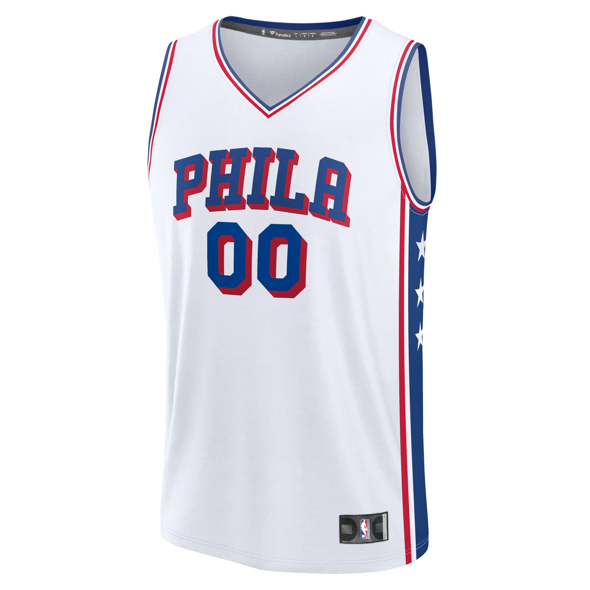Men's Philadelphia 76ers Fanatics White Fast Break Custom Jersey - Association Edition