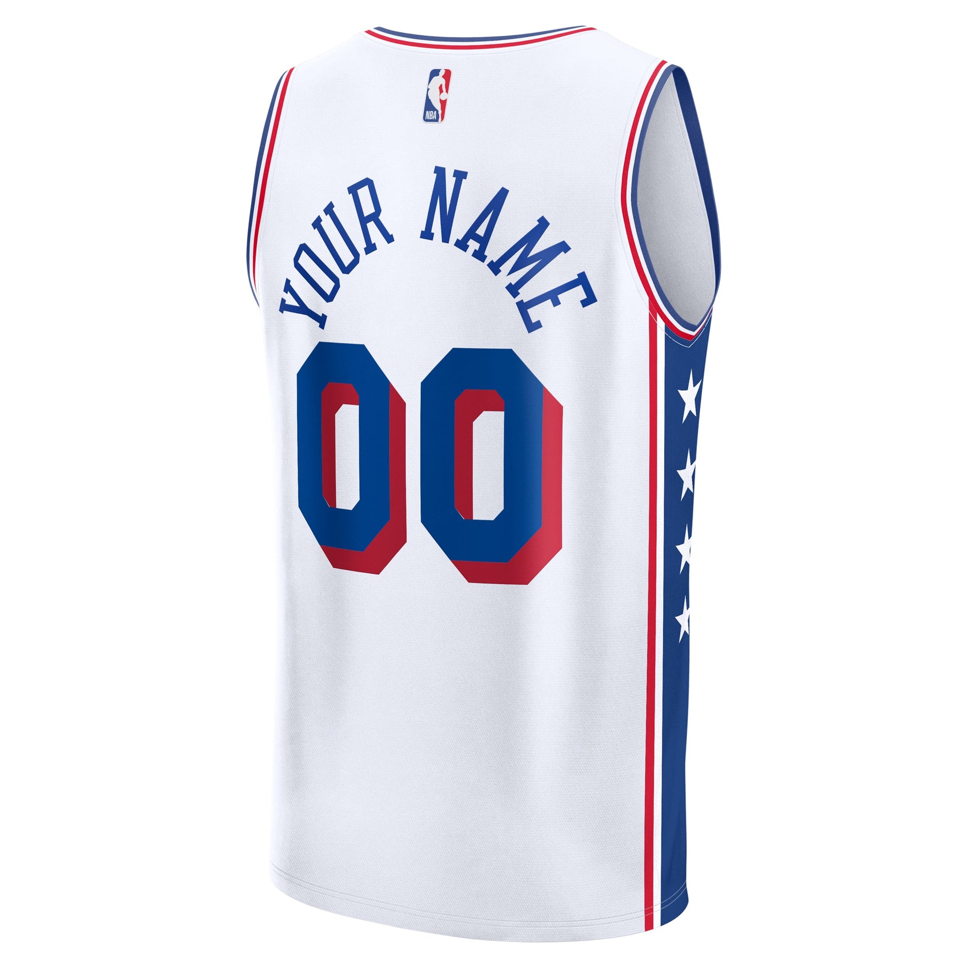 Men's Philadelphia 76ers Fanatics White Fast Break Custom Jersey - Association Edition