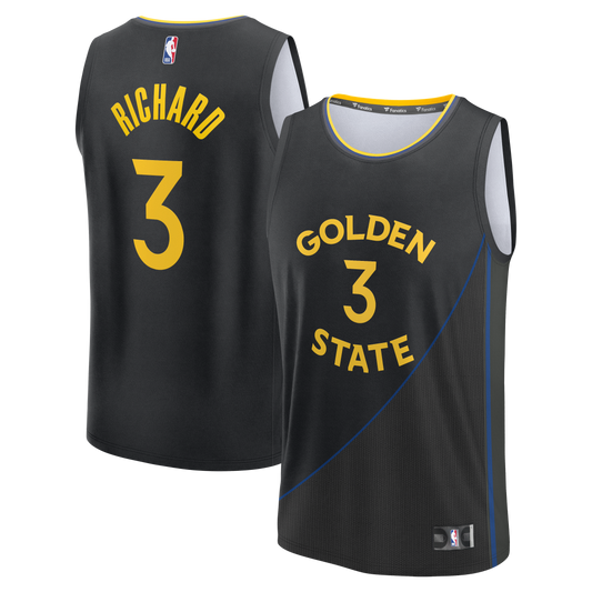 Men's Golden State Warriors Will Richard Fanatics Black Fast Break Replica Player Jersey - Statement Edition