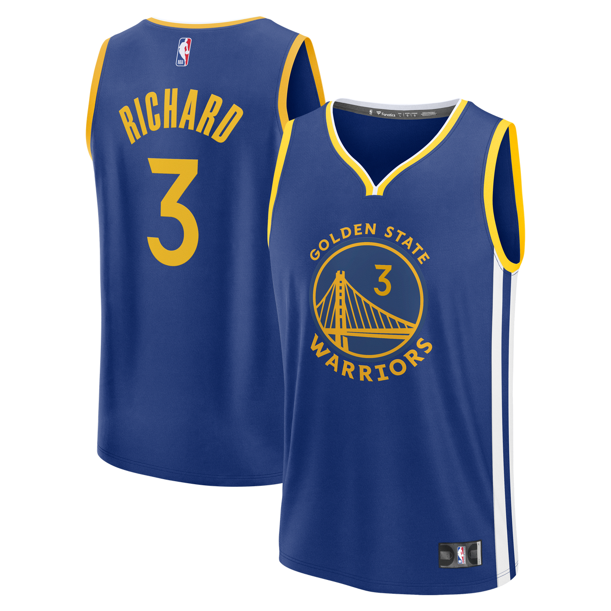 Men's Golden State Warriors Will Richard Fanatics Blue Fast Break Replica Jersey - Icon Edition