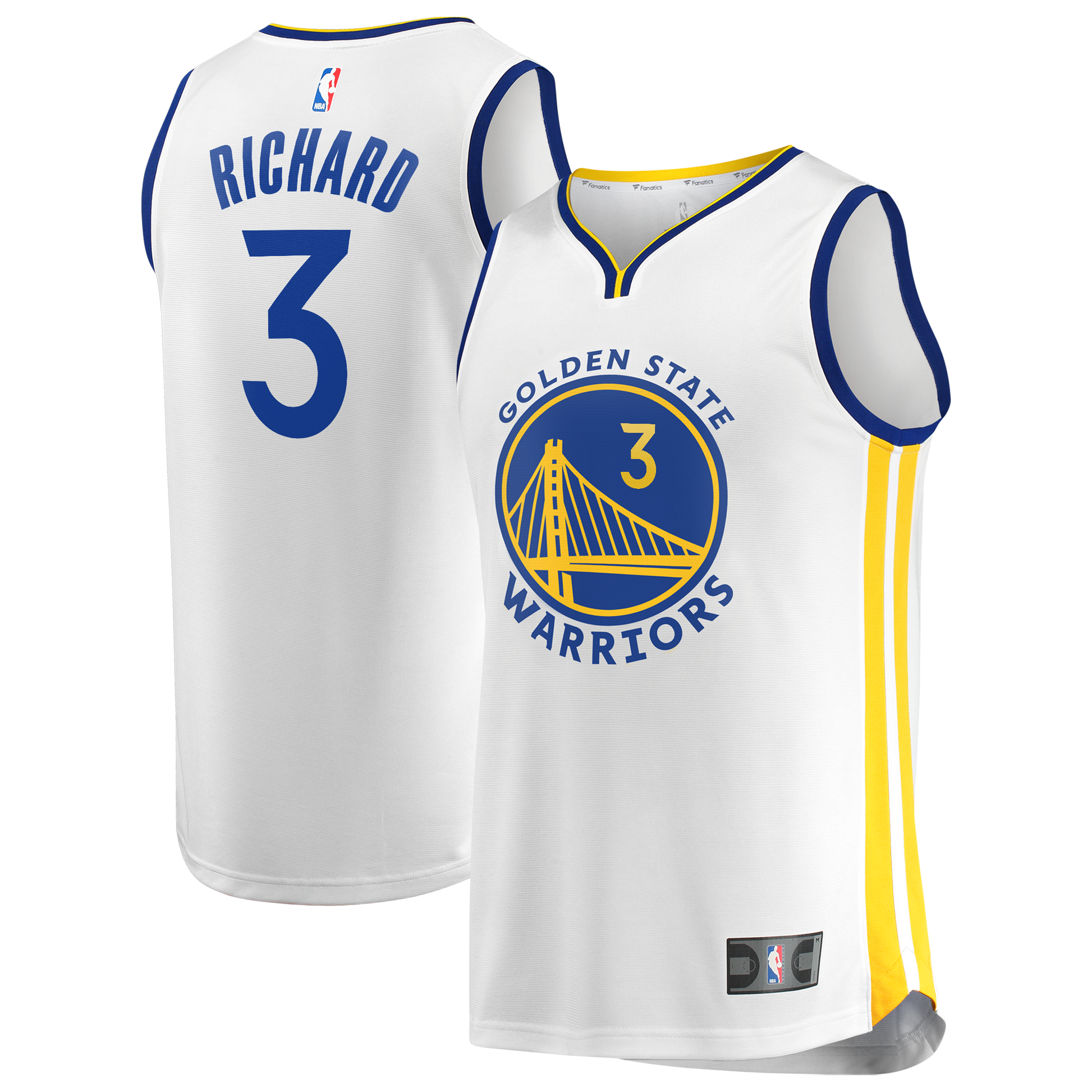 Men's Golden State Warriors Will Richard Fanatics White Fast Break Replica Player Jersey - Association Edition