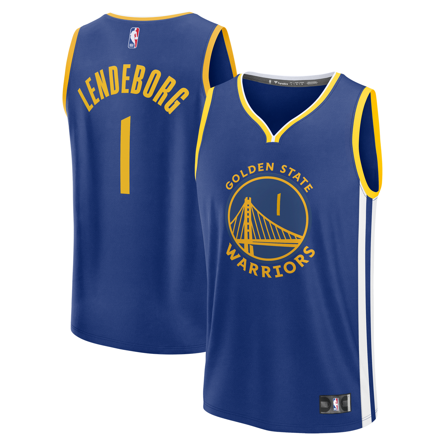 Men's Golden State Warriors Yaxel Lendeborg Fanatics Royal 2026 NBA Draft First Round Pick Fast Break Jersey - Icon Edition