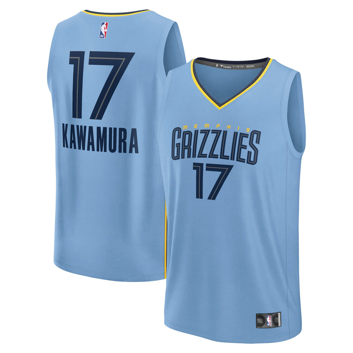 Men's Memphis Grizzlies Yuki Kawamura Fanatics Light Blue Fast Break Replica Player Jersey - Statement Edition