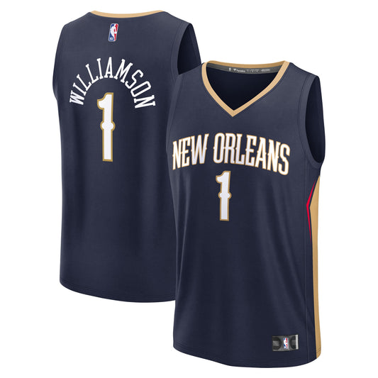 Men's New Orleans Pelicans Zion Williamson Fanatics Navy Fast Break Replica Player Jersey - Icon Edition