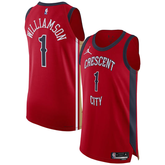 Men's New Orleans Pelicans Zion Williamson Jordan Brand Red Authentic Jersey - Statement Edition