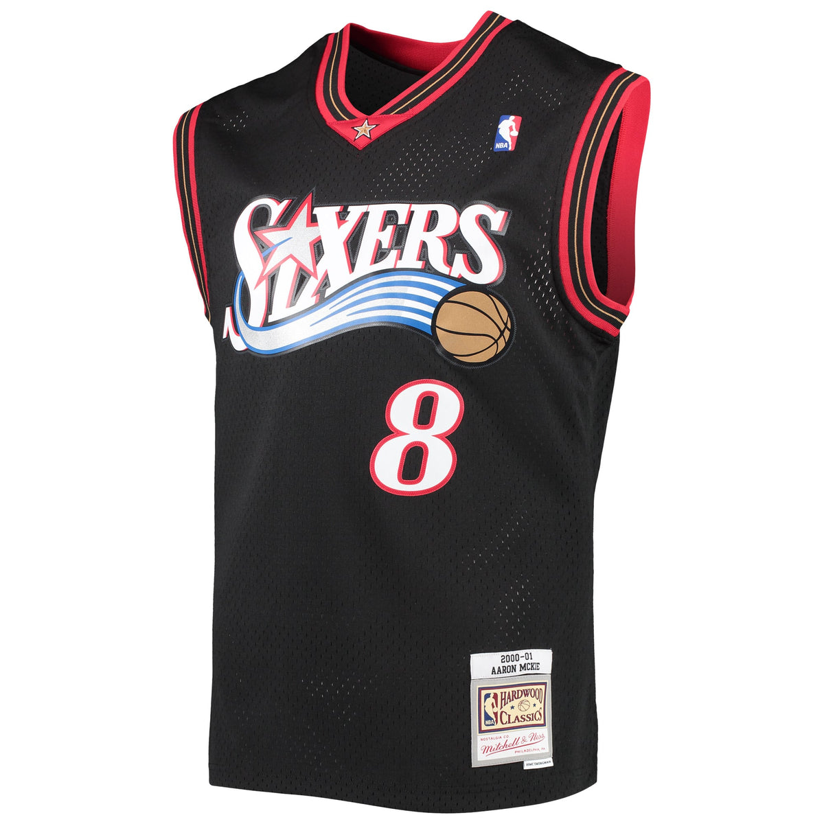 Men's Philadelphia 76ers Aaron McKie Mitchell & Ness Black Hardwood Classics Swingman Jersey