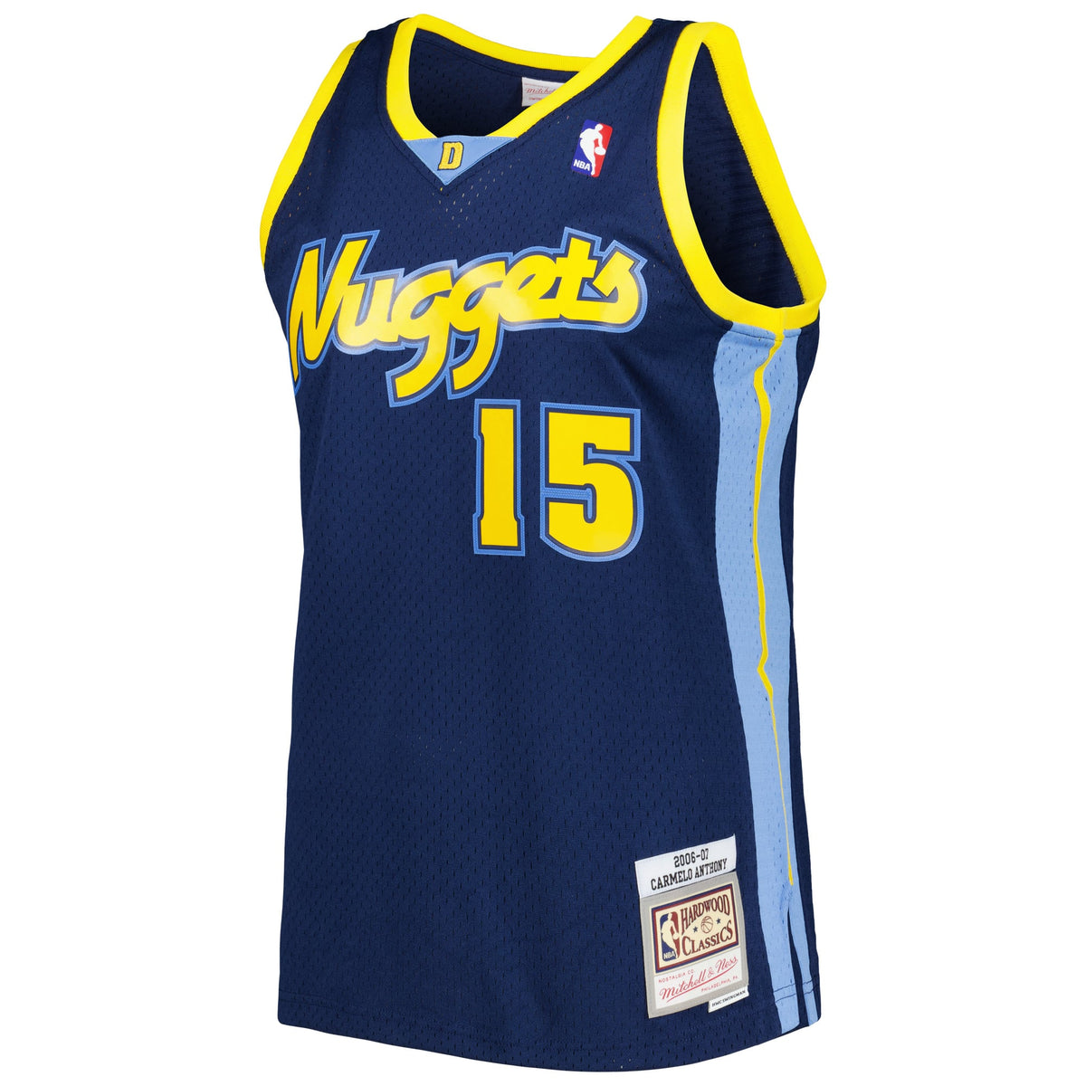 Men's Denver Nuggets Carmelo Anthony Mitchell & Ness Navy Hardwood Classics Swingman Jersey