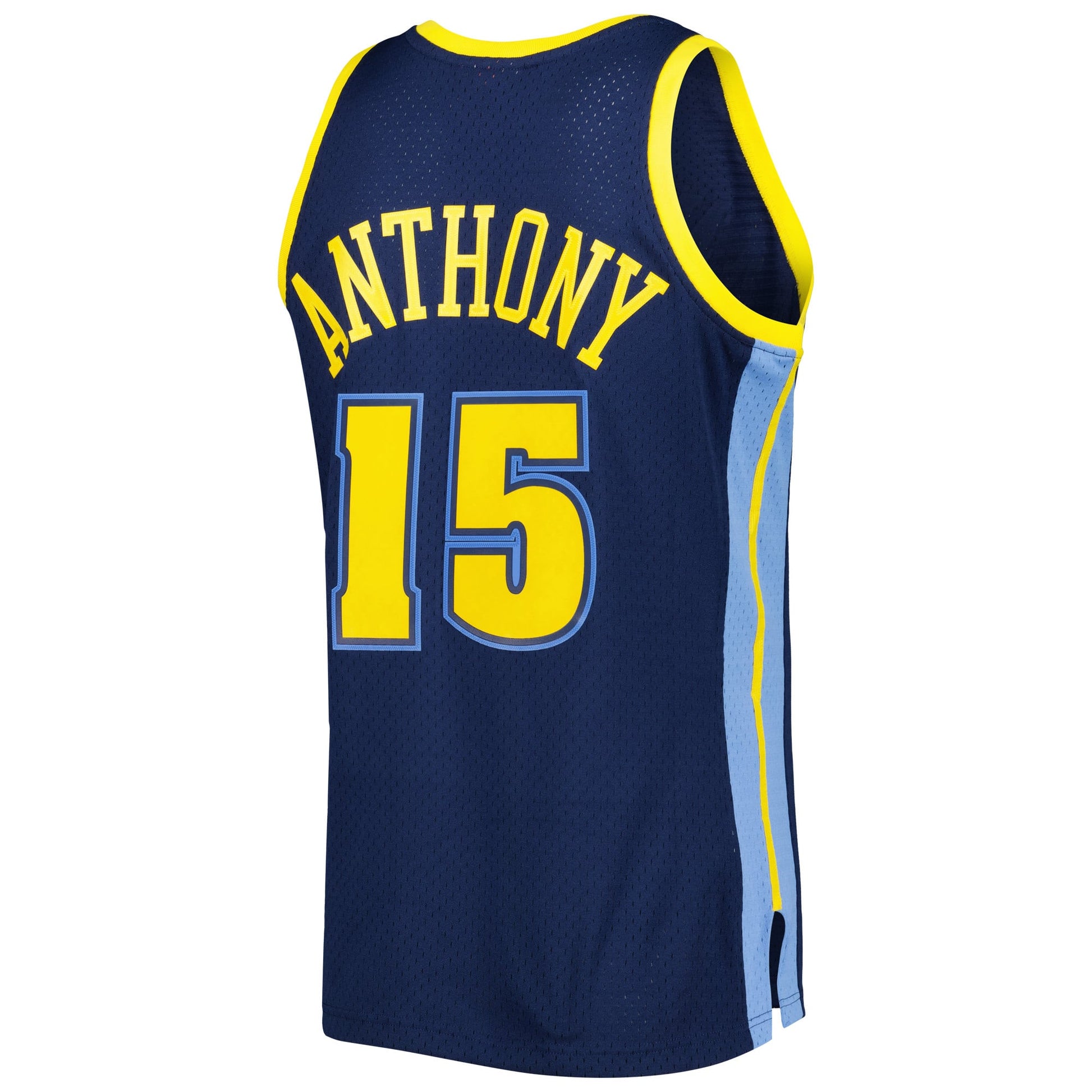 Men's Denver Nuggets Carmelo Anthony Mitchell & Ness Navy Hardwood Classics Swingman Jersey
