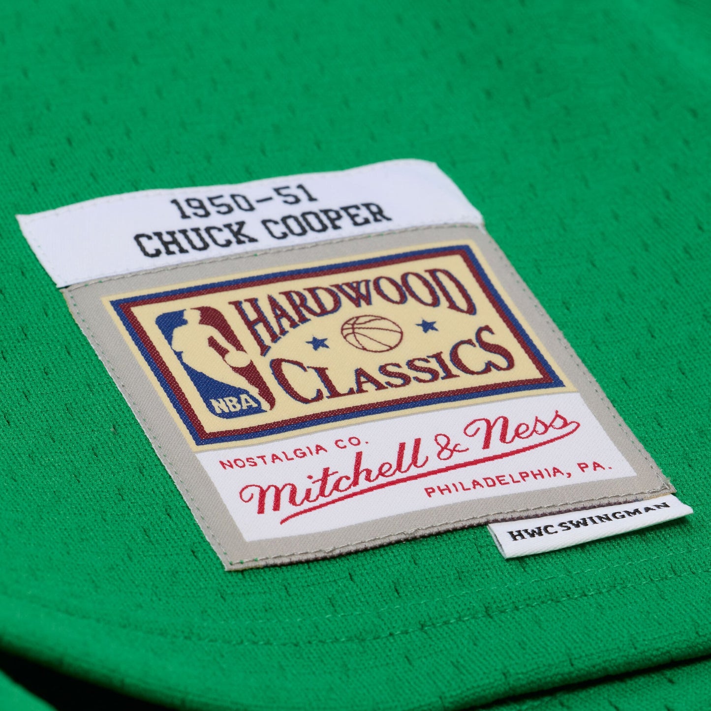 Men's Boston Celtics Chuck Cooper Mitchell & Ness Kelly Green 1950-51 Pioneers Swingman Jersey