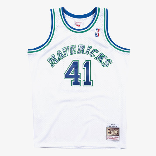 Men's Dallas Mavericks Dirk Nowitzki Mitchell & Ness White 1998-99 Hardwood Classics Swingman Jersey