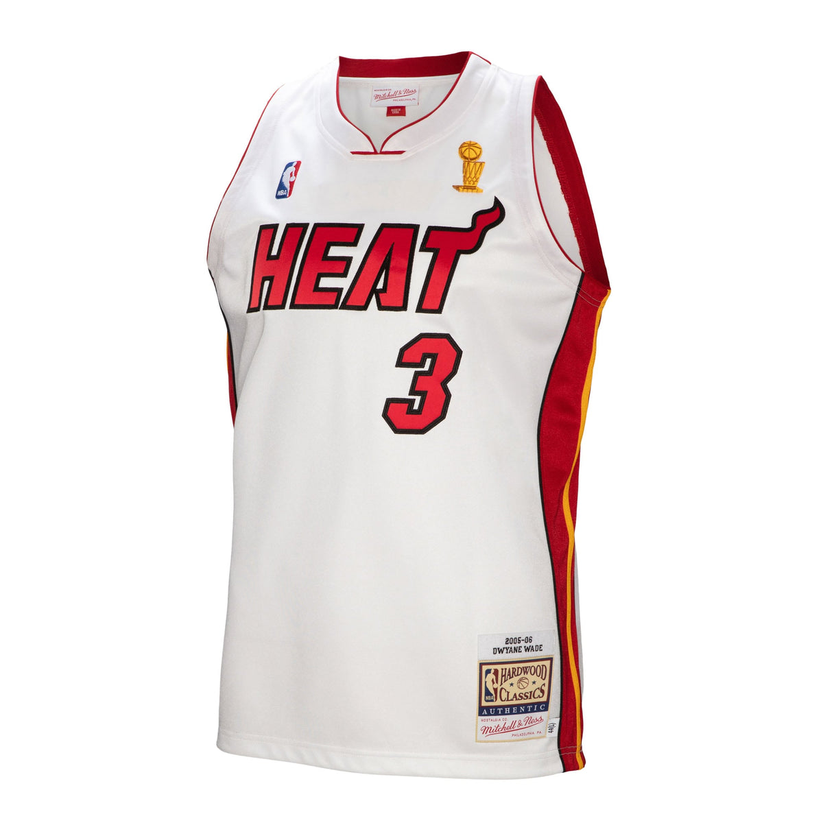 Men's Miami Heat Dwyane Wade Mitchell & Ness White 2005-06 Authentic Player Jersey