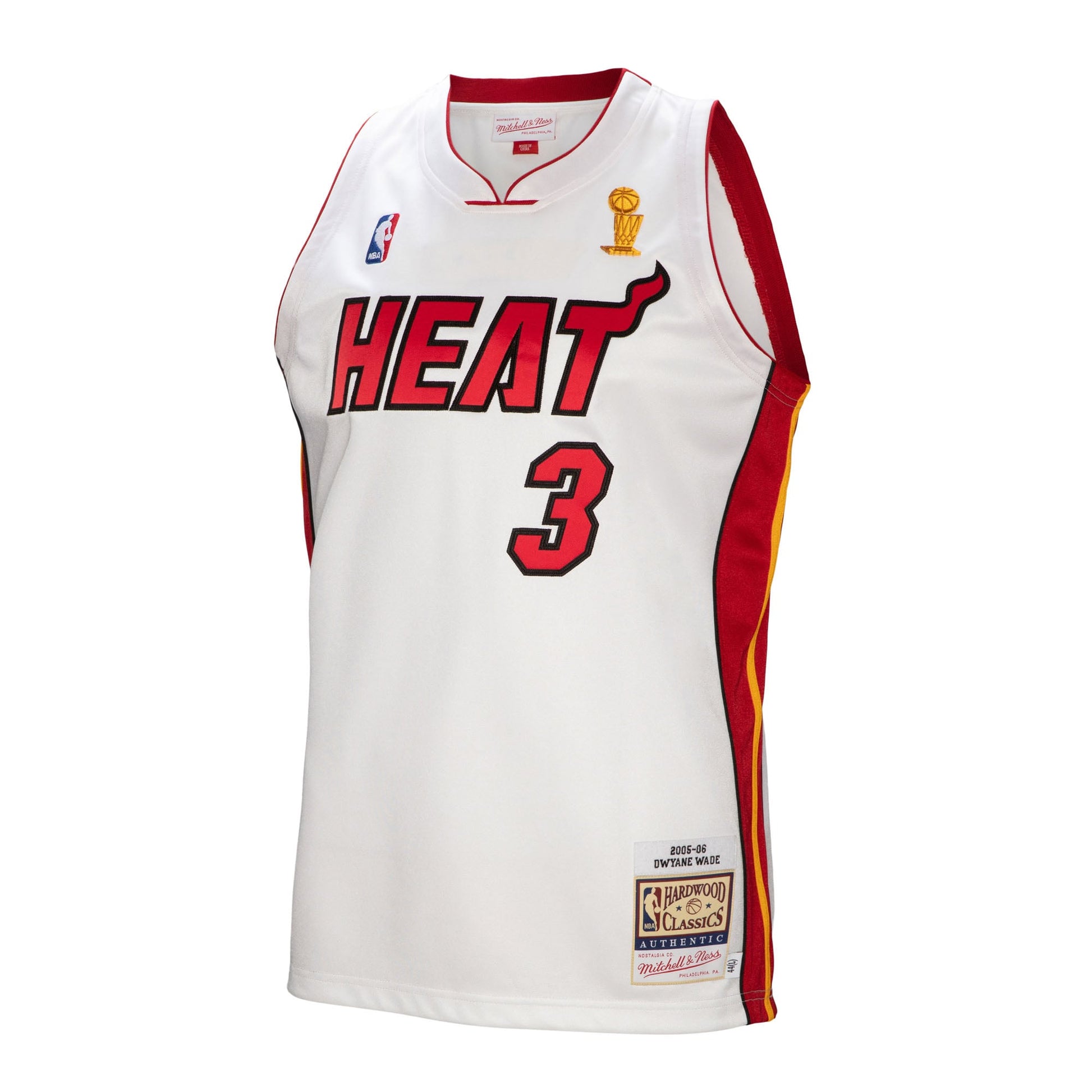 Men's Miami Heat Dwyane Wade Mitchell & Ness White 2005-06 Authentic Player Jersey