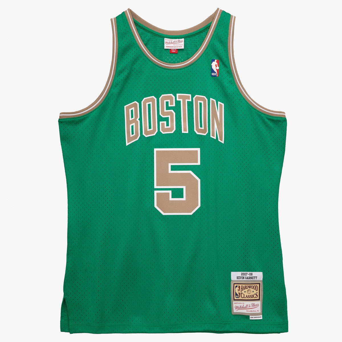 Men's Boston Celtics Kevin Garnett Mitchell & Ness Kelly Green 2007-08 Hardwood Classics Swingman Jersey