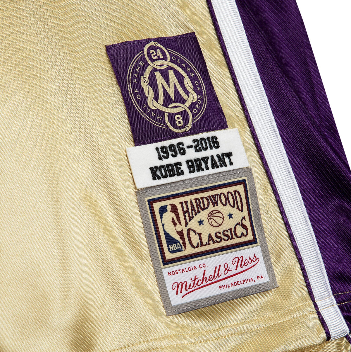 Men's Los Angeles Lakers Kobe Bryant Mitchell & Ness Gold Hall of Fame Class of 2020 #8 Authentic Jersey