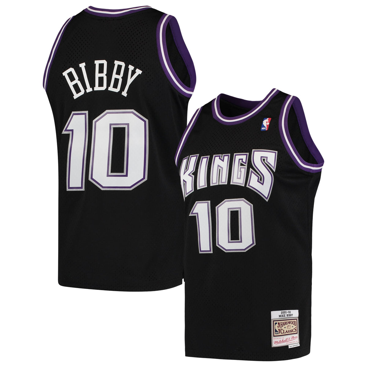 Men's Sacramento Kings Mike Bibby Mitchell & Ness Black Hardwood Classics Swingman Jersey