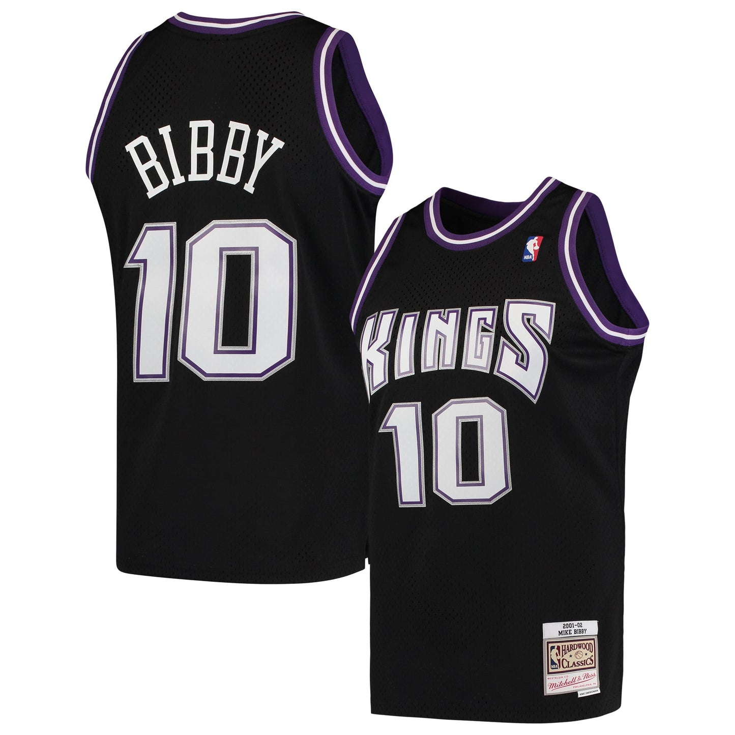 Men's Sacramento Kings Mike Bibby Mitchell & Ness Black Hardwood Classics Swingman Jersey