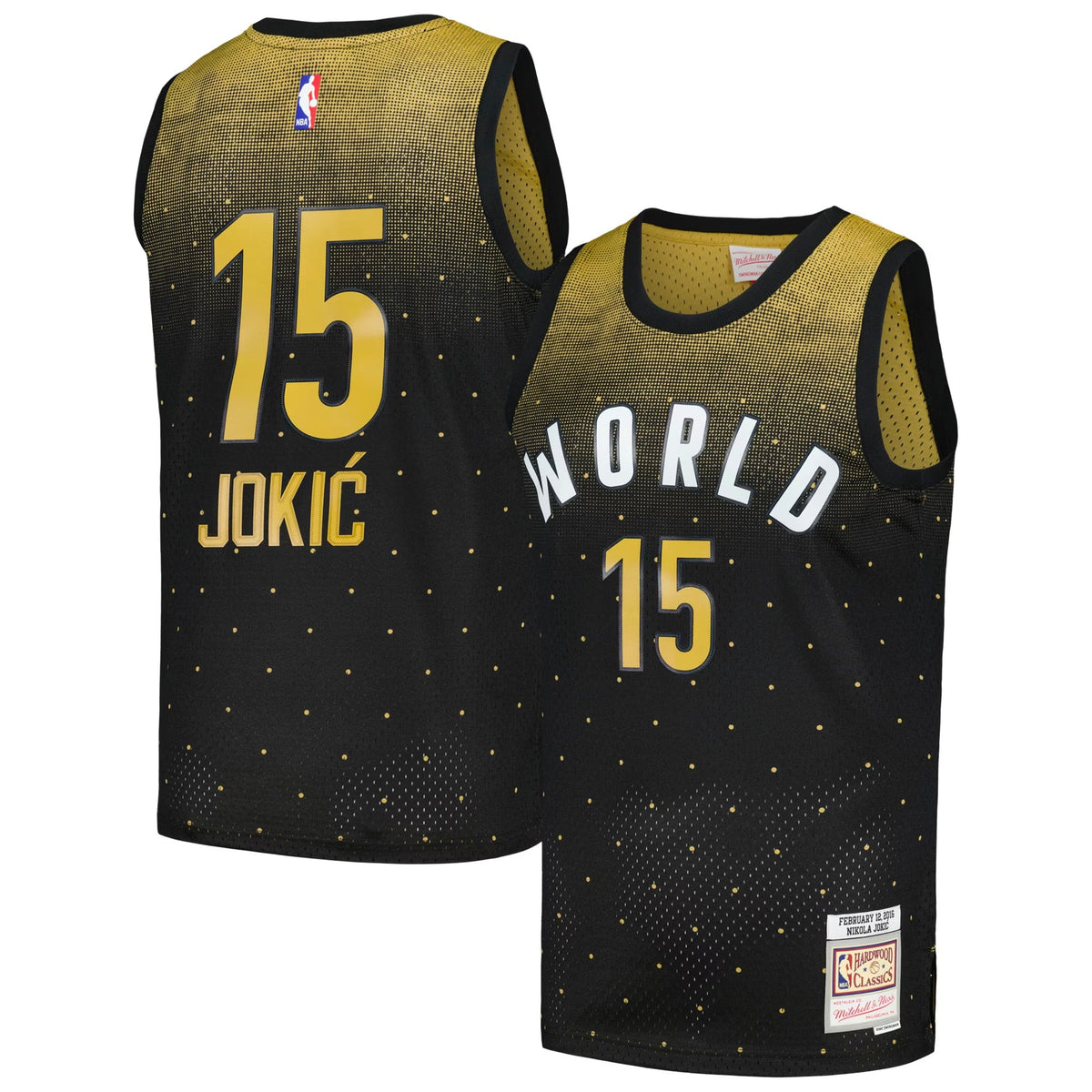 Men's 2016 NBA Rising Stars Challenge Nikola Jokic Mitchell & Ness Black Hardwood Classics Swingman Jersey
