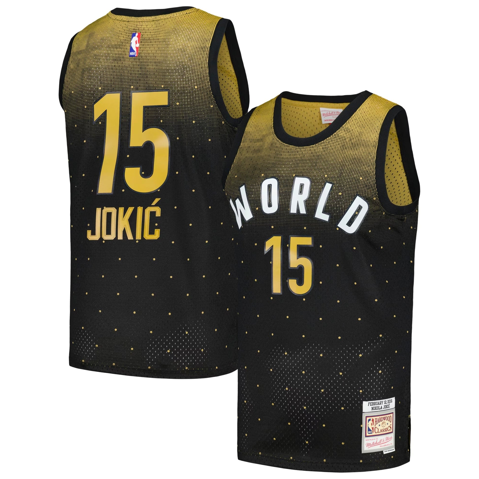 Men's 2016 NBA Rising Stars Challenge Nikola Jokic Mitchell & Ness Black Hardwood Classics Swingman Jersey
