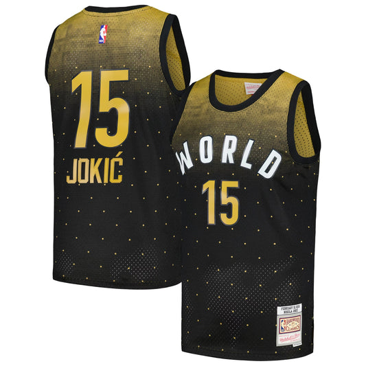 Men's 2016 NBA Rising Stars Challenge Nikola Jokic Mitchell & Ness Black Hardwood Classics Swingman Jersey