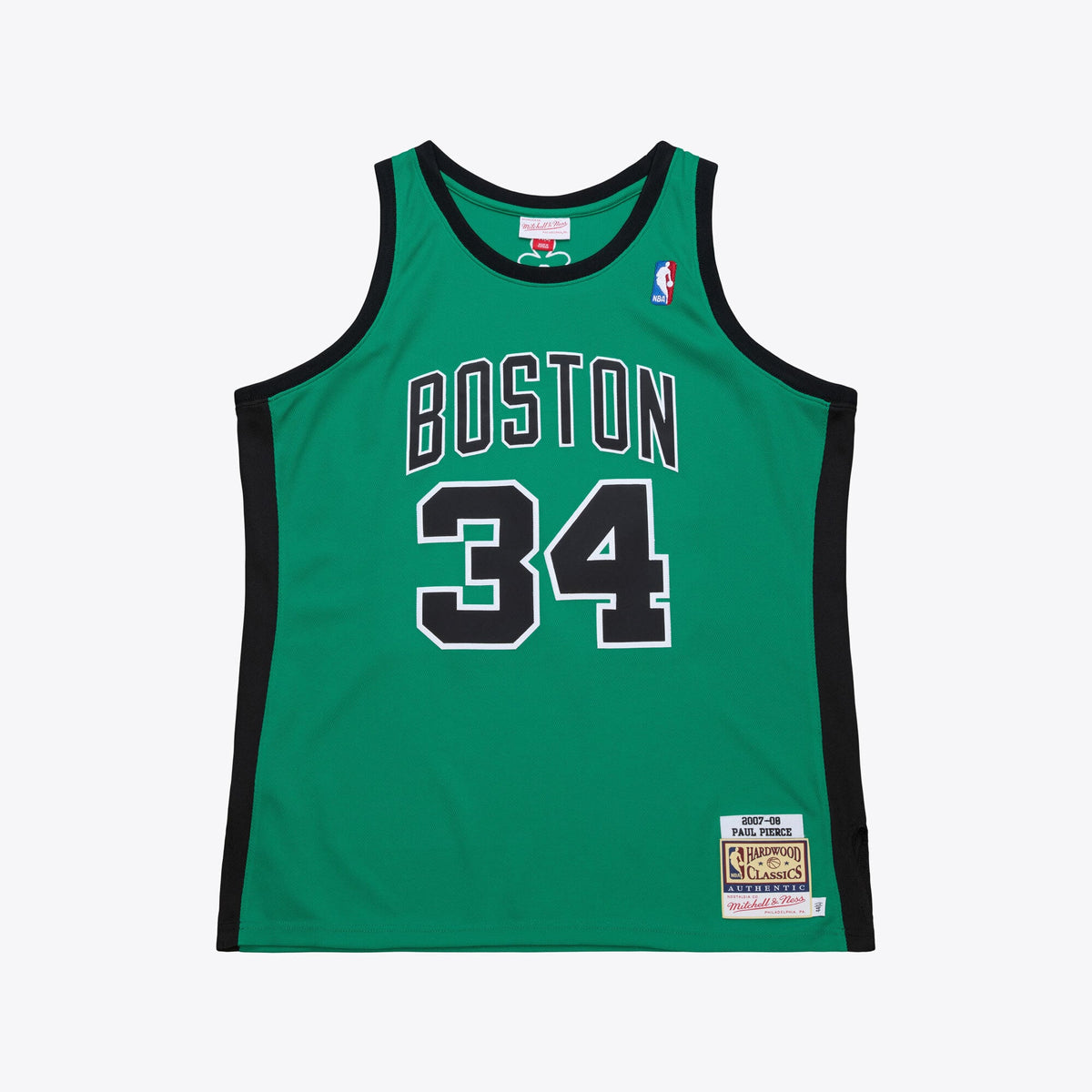 Men's Boston Celtics Paul Pierce Mitchell & Ness Kelly Green 2007-08 Hardwood Classics Authentic Jersey