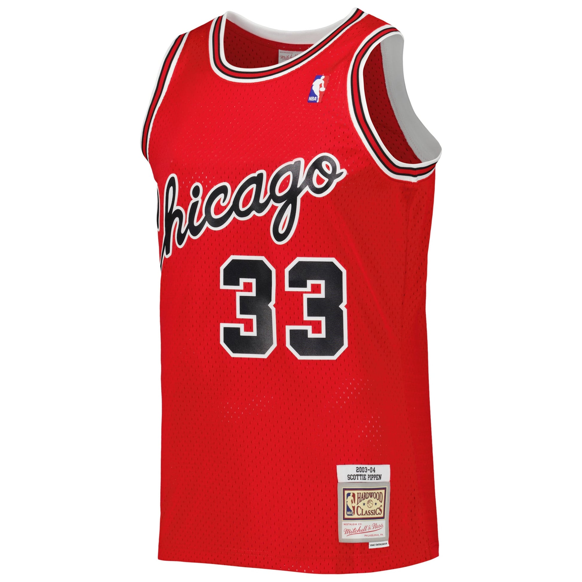 Men's Chicago Bulls Scottie Pippen Mitchell & Ness Red Hardwood Classics 2003-04 Swingman Jersey
