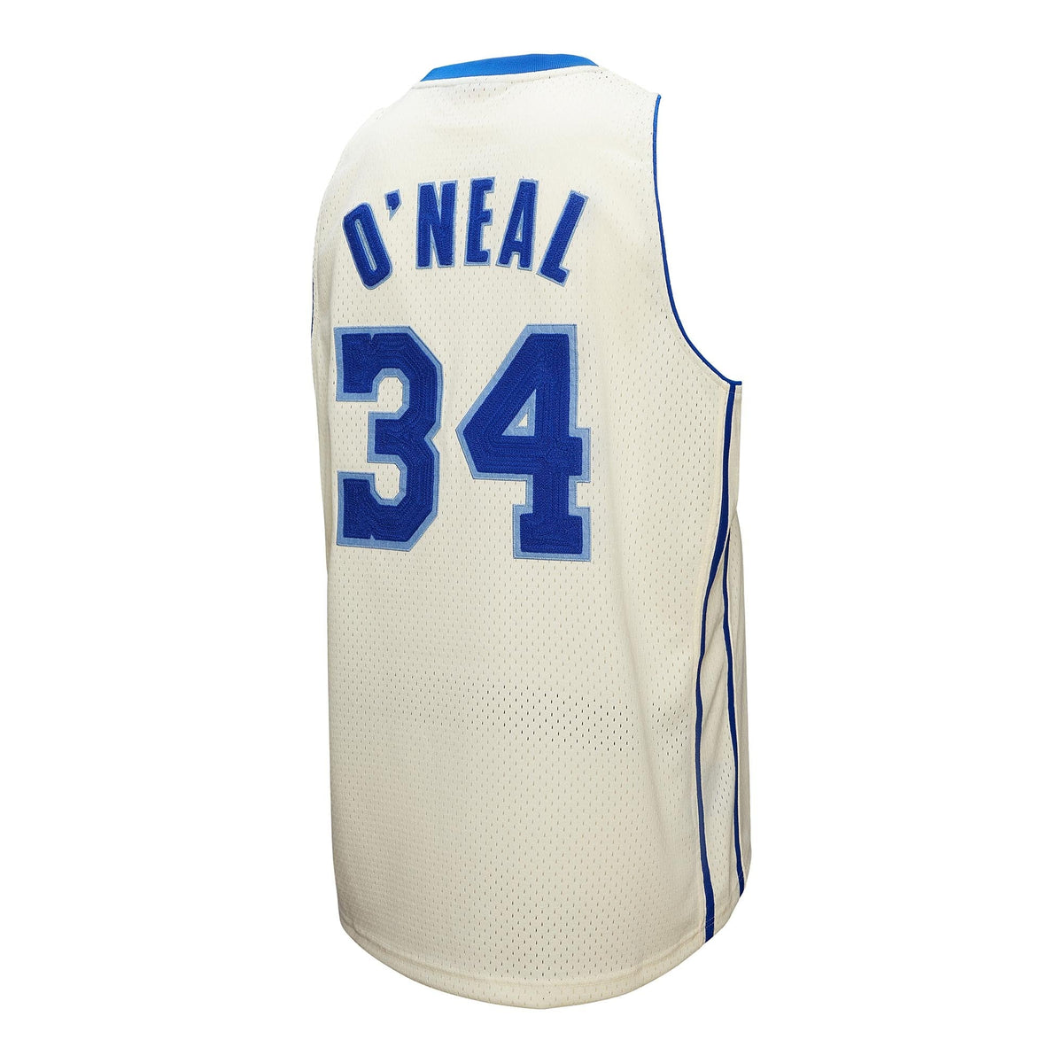 Men's Los Angeles Lakers Shaquille O'Neal Mitchell & Ness Cream Chainstitch Swingman Jersey