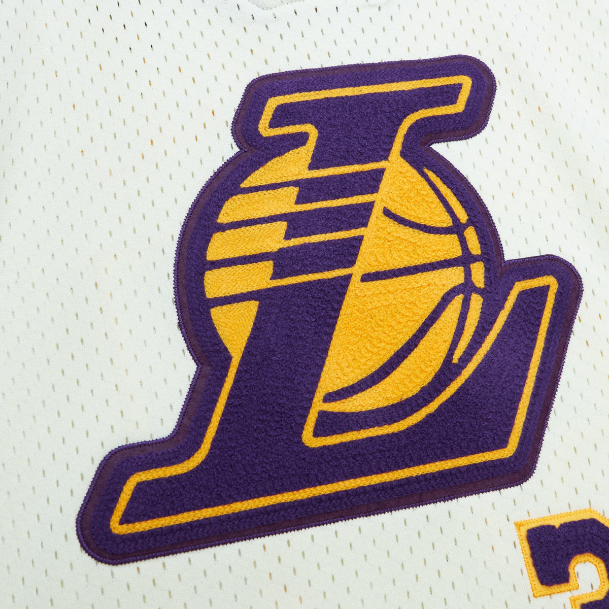 Men's Los Angeles Lakers Shaquille O'Neal Mitchell & Ness Cream Chainstitch Swingman Jersey