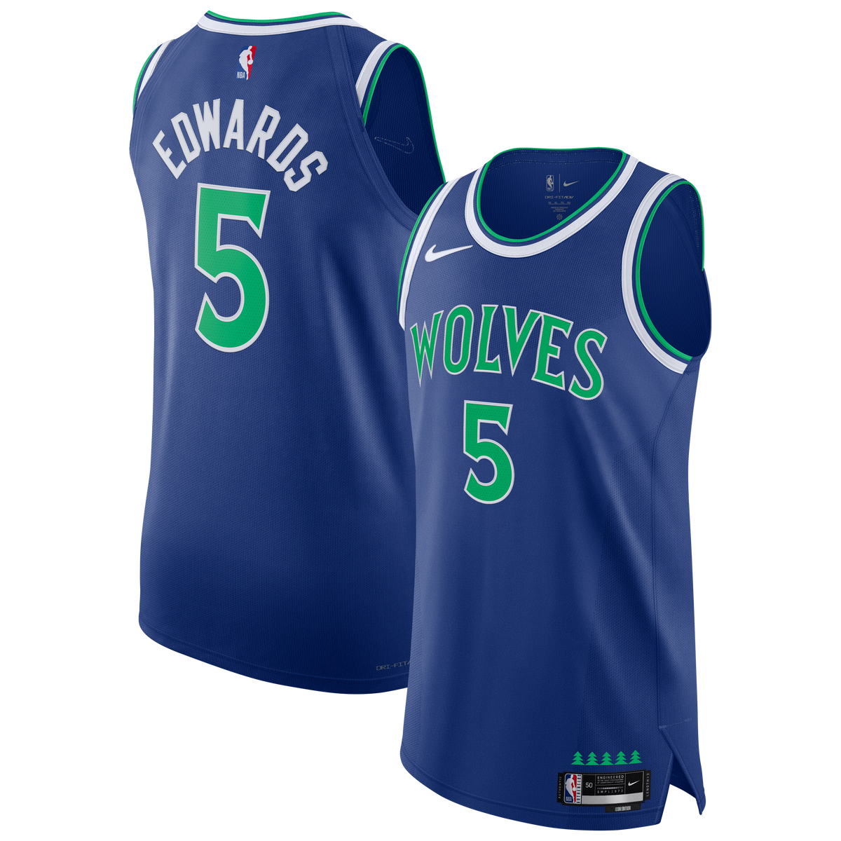 Men's Minnesota Timberwolves Anthony Edwards Nike Blue Authentic Jersey - Icon Edition