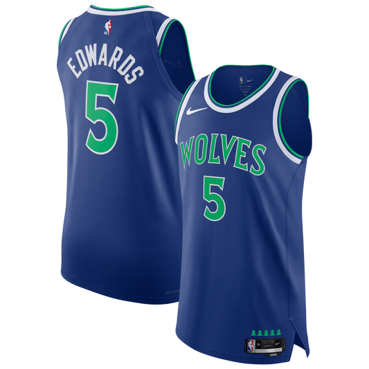 Men's Minnesota Timberwolves Anthony Edwards Nike Blue Authentic Jersey - Icon Edition