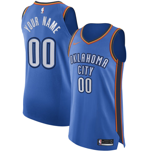 Men's Oklahoma City Thunder Nike Blue Authentic Custom Jersey - Icon Edition