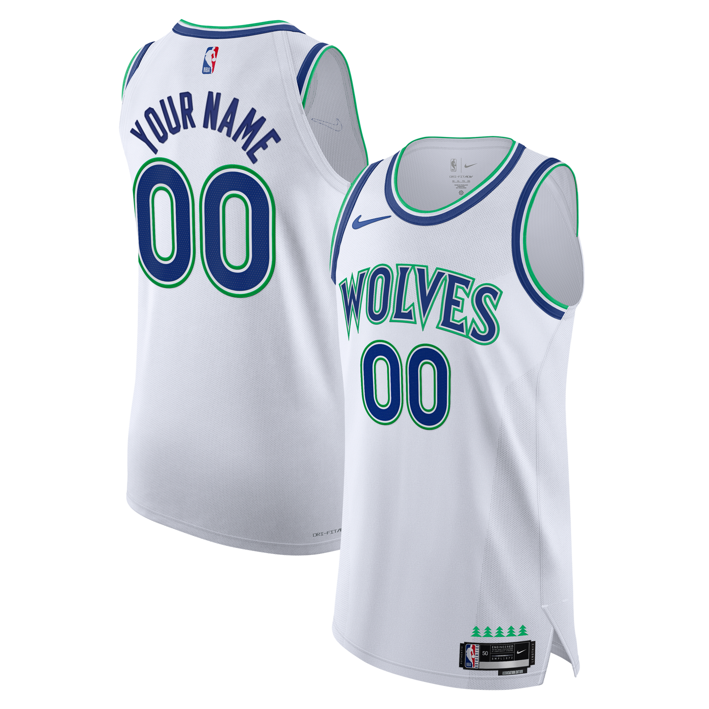 Men's Minnesota Timberwolves  Nike White Authentic Custom Jersey - Association Edition