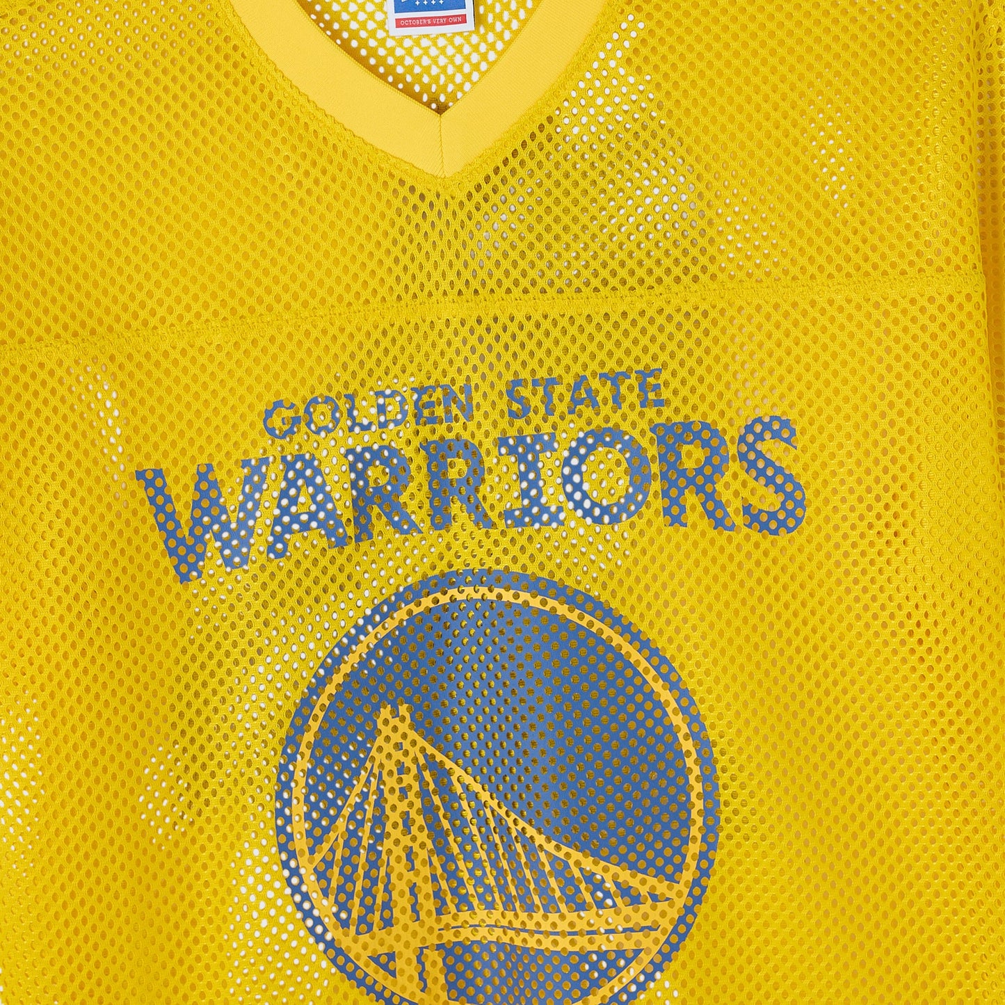 Men's Golden State Warriors  OVO x NBA Gold Mesh Football Fashion Jersey
