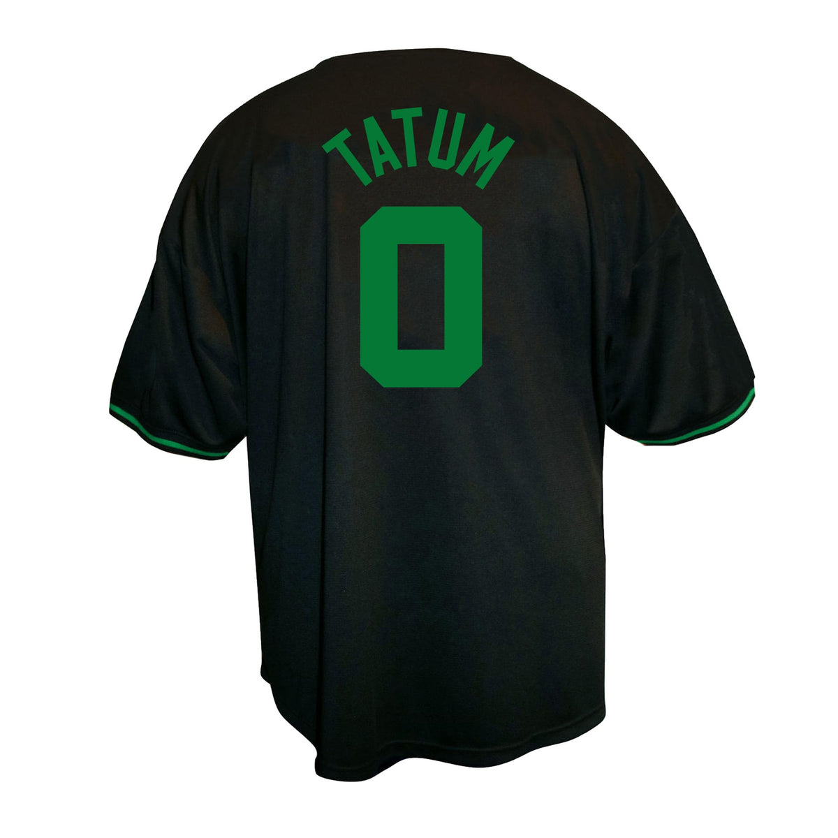 Men's Boston Celtics Jayson Tatum Profile Black Big & Tall Name & Number Button-Up Jersey