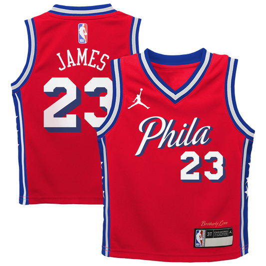 Toddler Philadelphia 76ers LeBron James Jordan Brand Red Swingman Jersey - Statement Edition