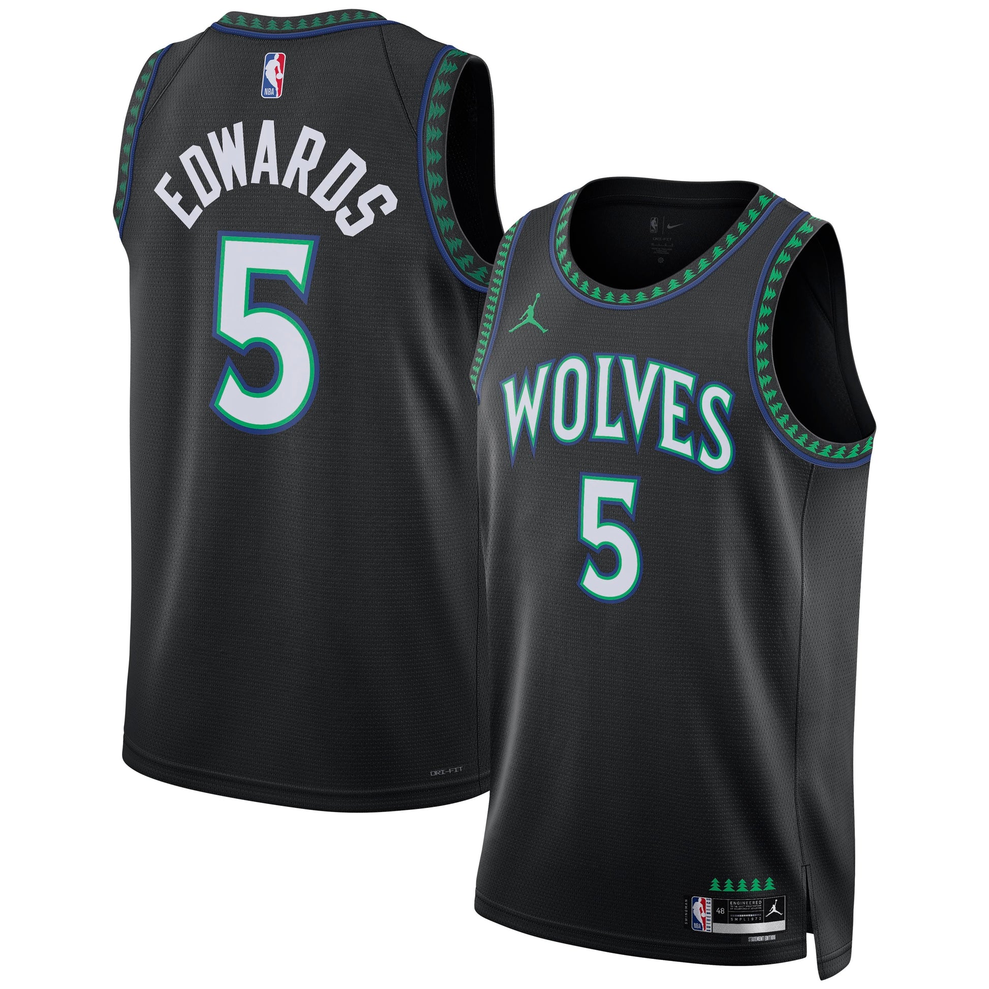 Unisex Minnesota Timberwolves Anthony Edwards Jordan Brand Black Swingman Jersey - Statement Edition