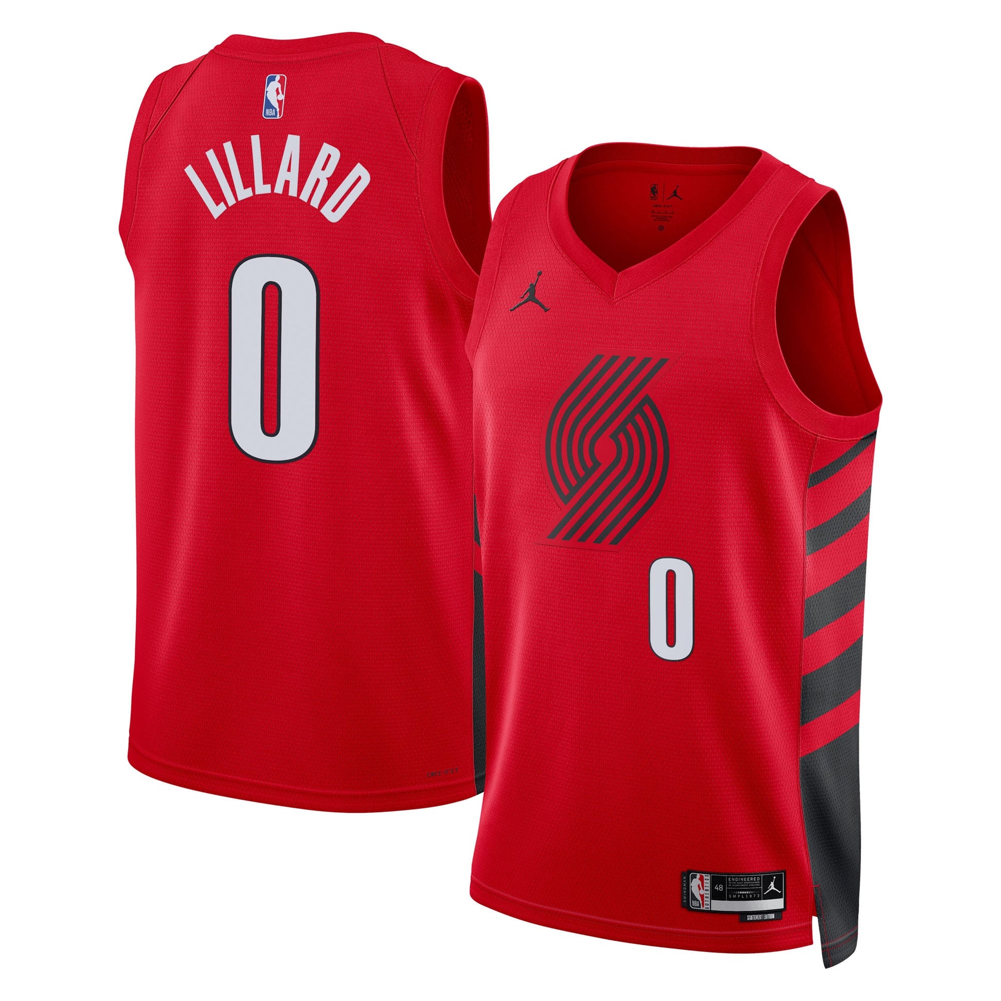 Unisex Portland Trail Blazers Damian Lillard Jordan Brand Red Swingman Jersey - Statement Edition