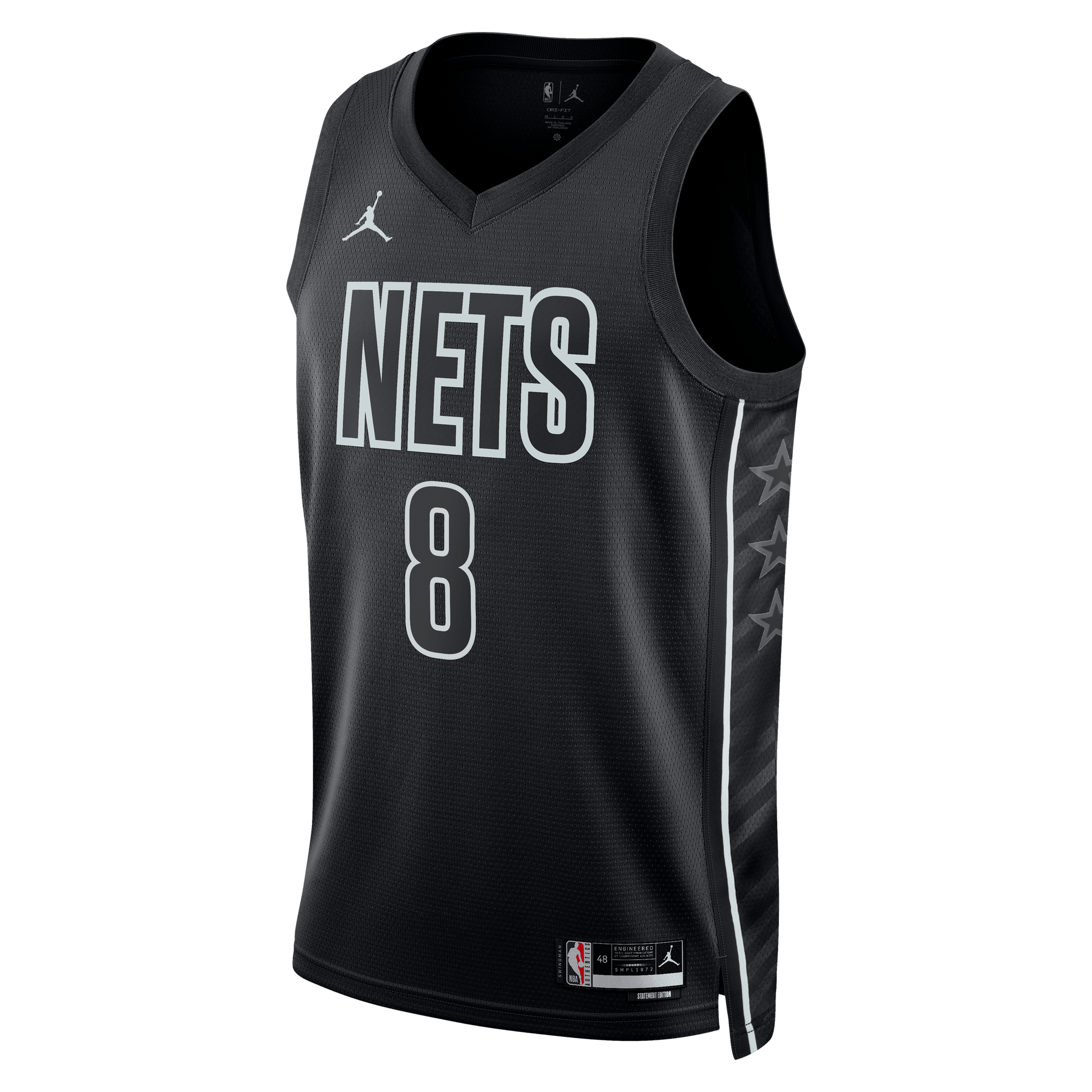 Unisex Brooklyn Nets Egor Dëmin Jordan Brand Black  Swingman Jersey - Statement Edition