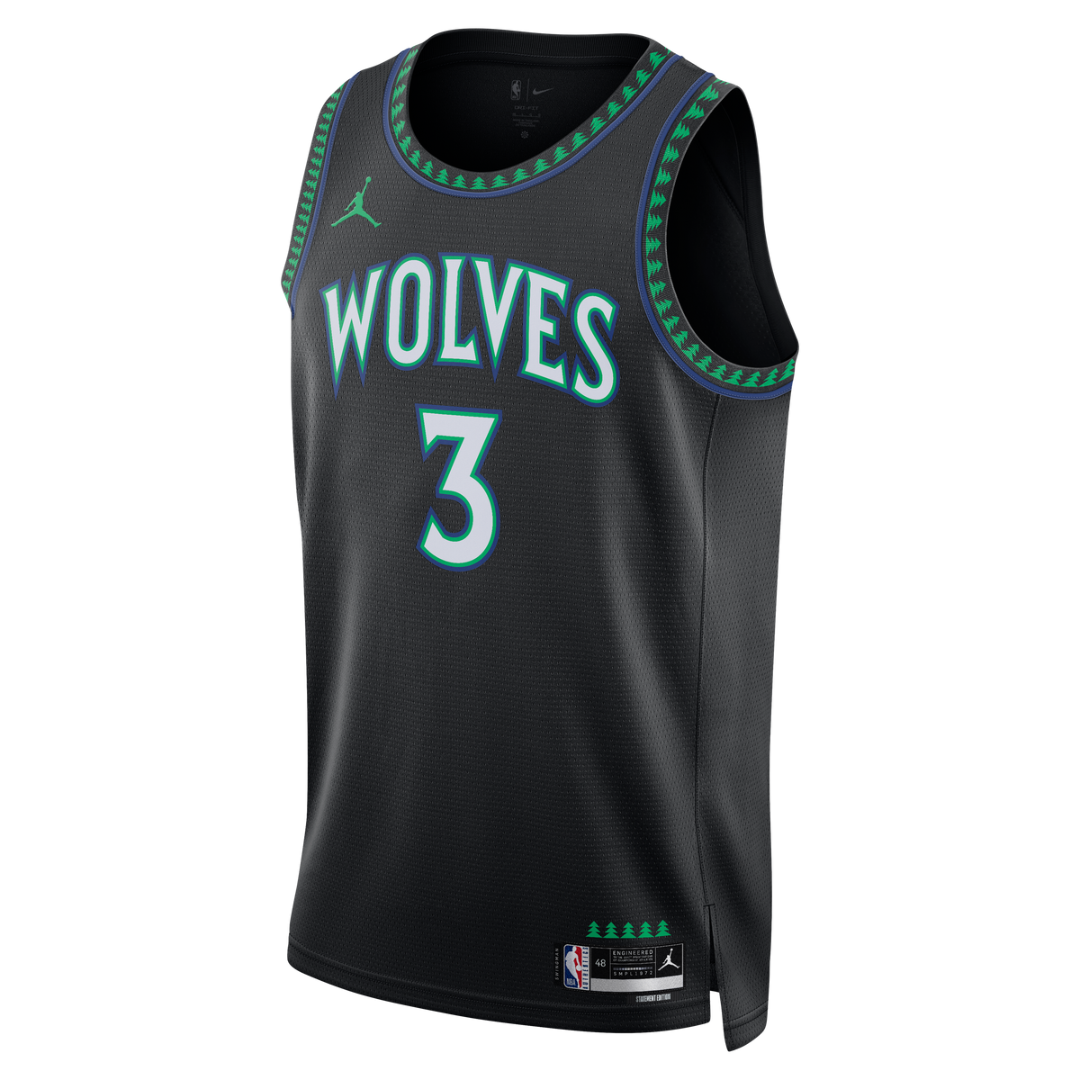 Unisex Minnesota Timberwolves Jaden McDaniels Jordan Brand Black Swingman Jersey - Statement Edition