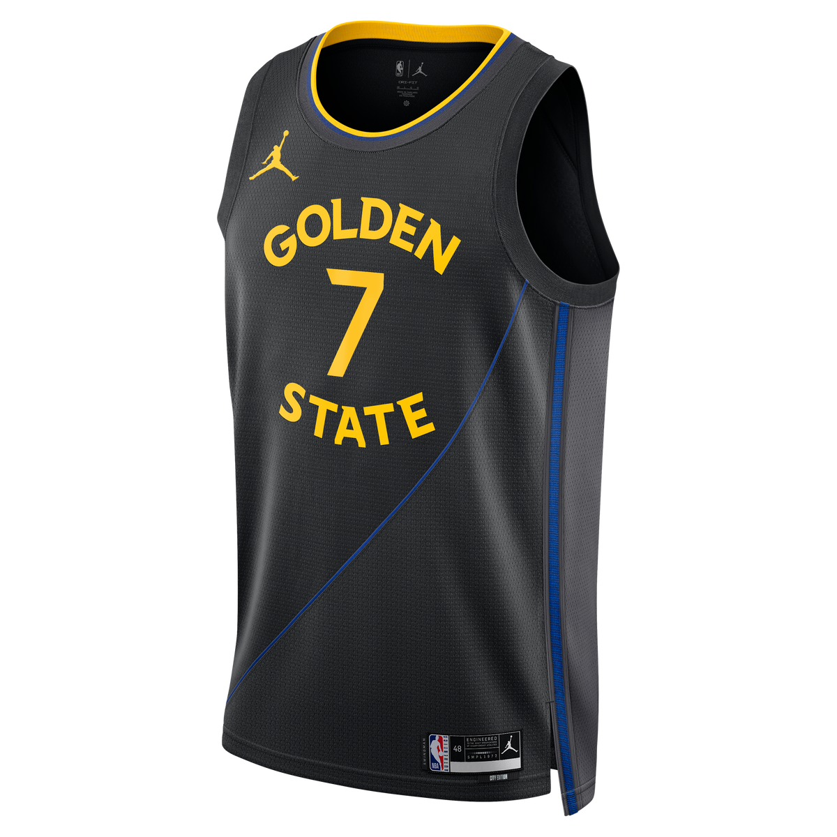 Unisex Golden State Warriors Kristaps Porziņģis Jordan Brand Black Swingman Jersey - Statement Edition