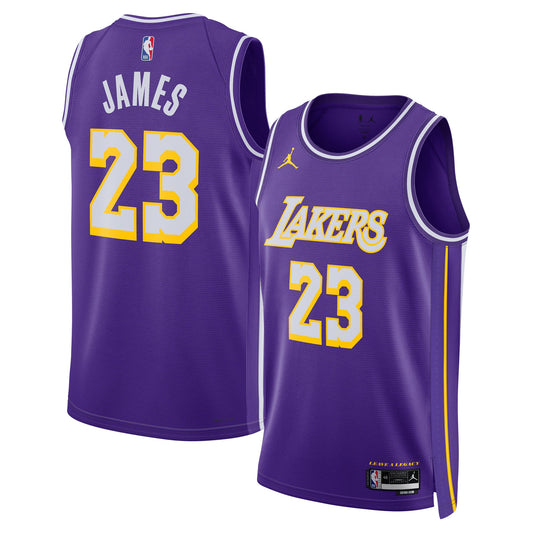 Unisex Los Angeles Lakers LeBron James Jordan Brand Purple Swingman Jersey - Statement Edition