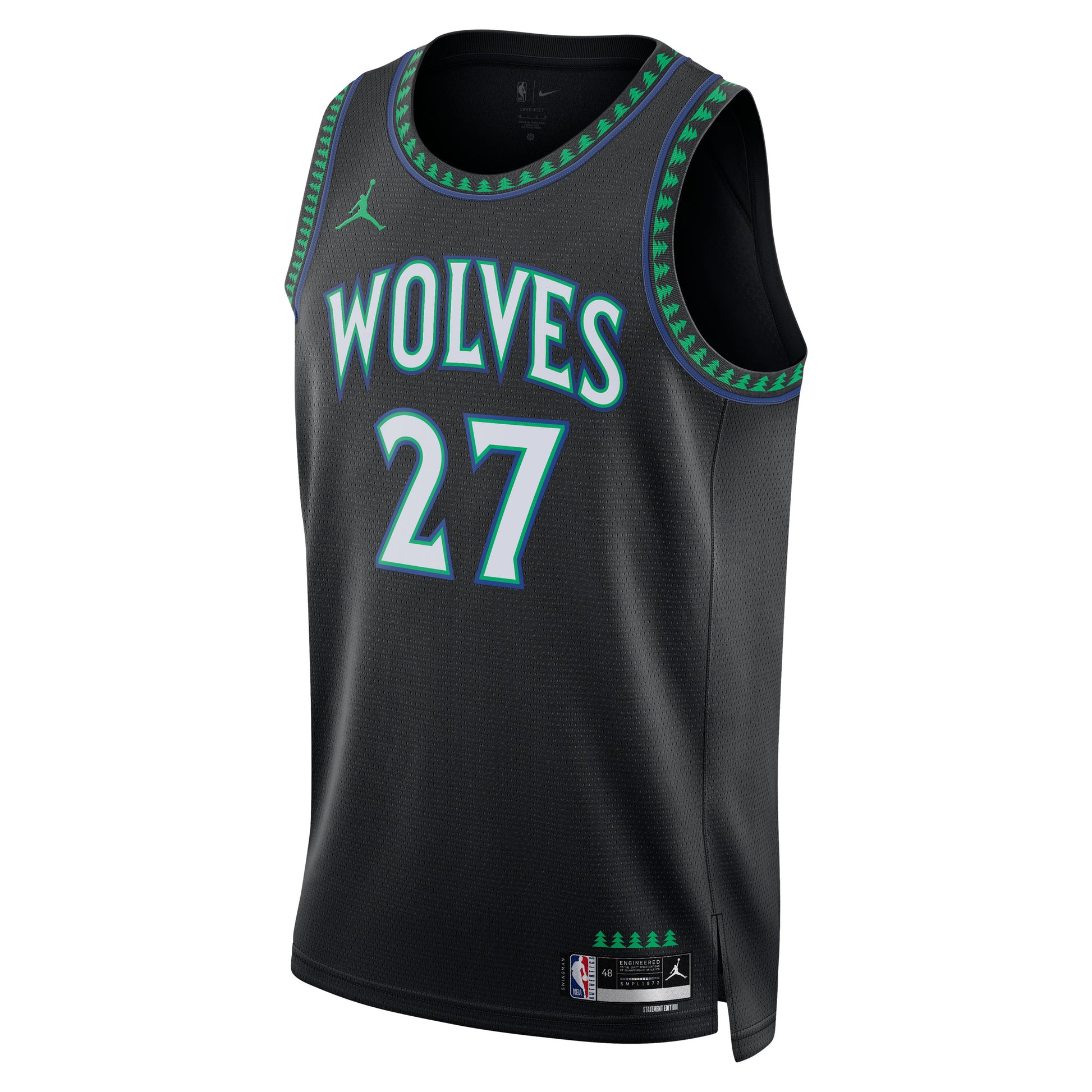 Unisex Minnesota Timberwolves Rudy Gobert Jordan Brand Black Swingman Jersey - Statement Edition